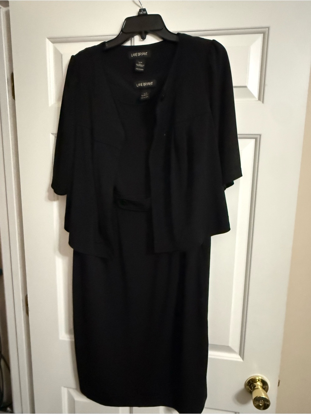 Lane Bryant Black 2 Piece Dress Jacket Set Plus Size Career Suit